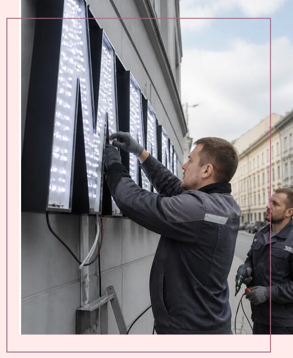 Изготовление и монтаж светодиодных LED вывесок в Зеленодольске